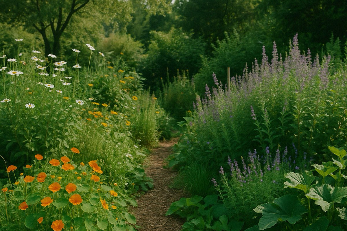 Path through wild garden